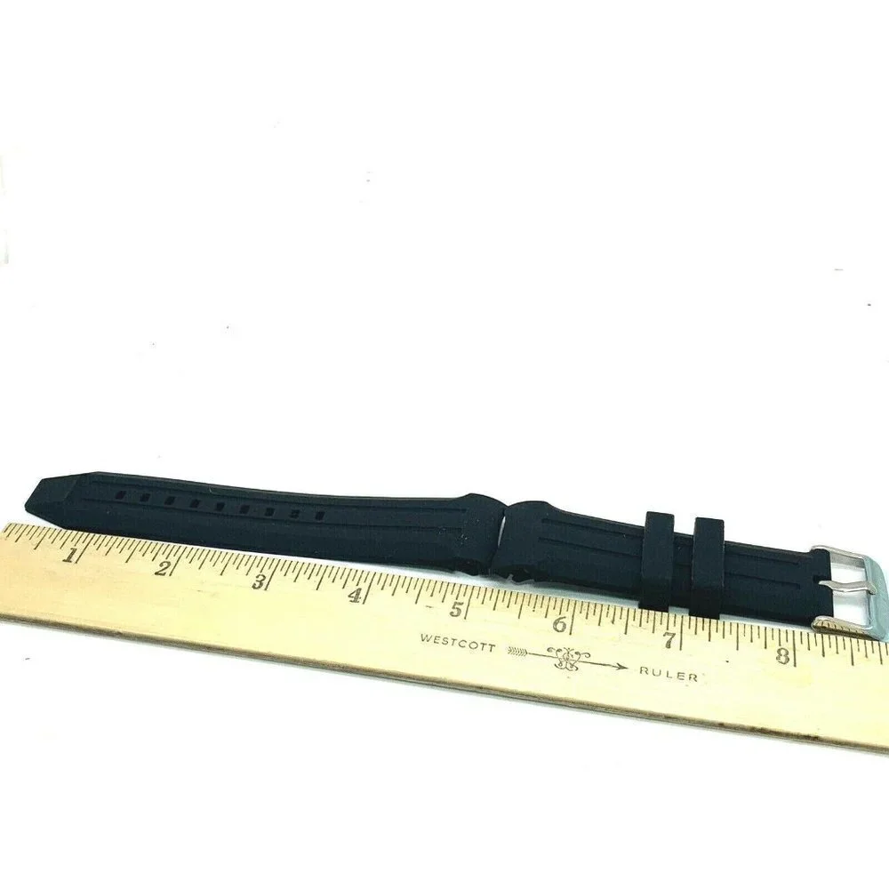 Citizen Men's Watch Band Replacement Black Rubber Strap 24mm Lug Silver …